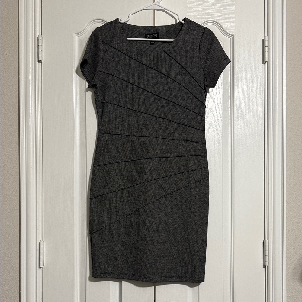Enfocus Studio Charcoal Mini Dress